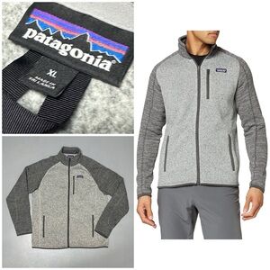 Patagonia Better Sweater Full Zip Chest Pocket Fleece Jacket Nickel Forge Grey